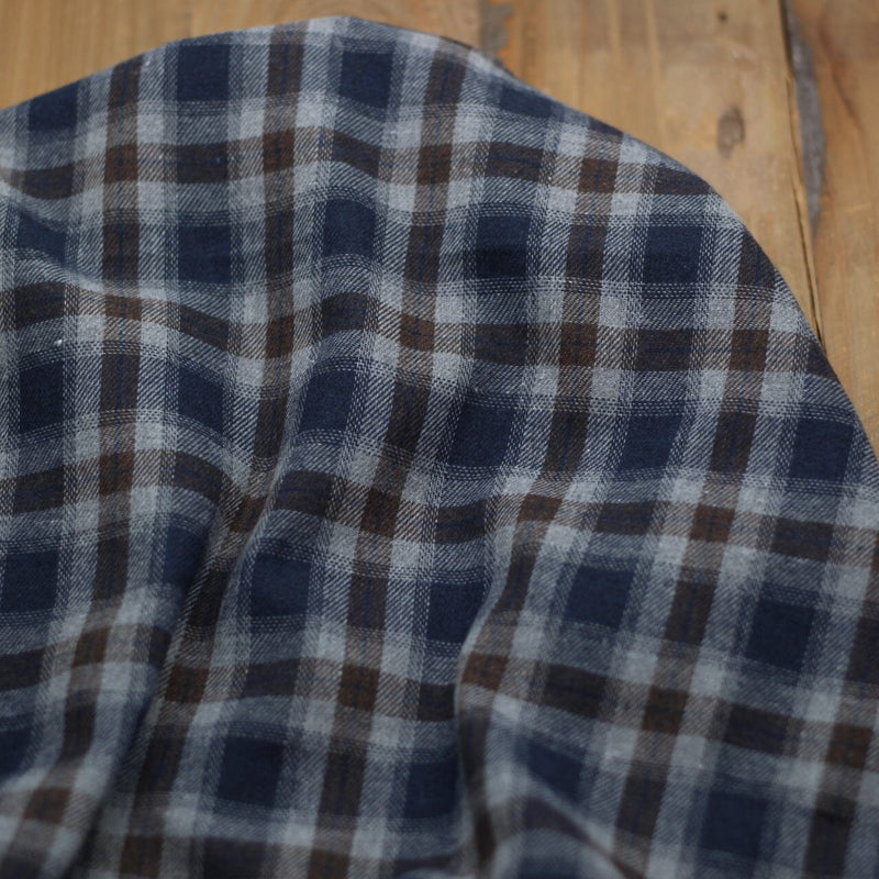 Tissu Flanelle TARTAN Viyella Scotch - Blue & Choco (Vendu x10cm) Tissus katia Fabrics | Gaspard et Léonie Tissus en ligne et Mercerie à Toulouse