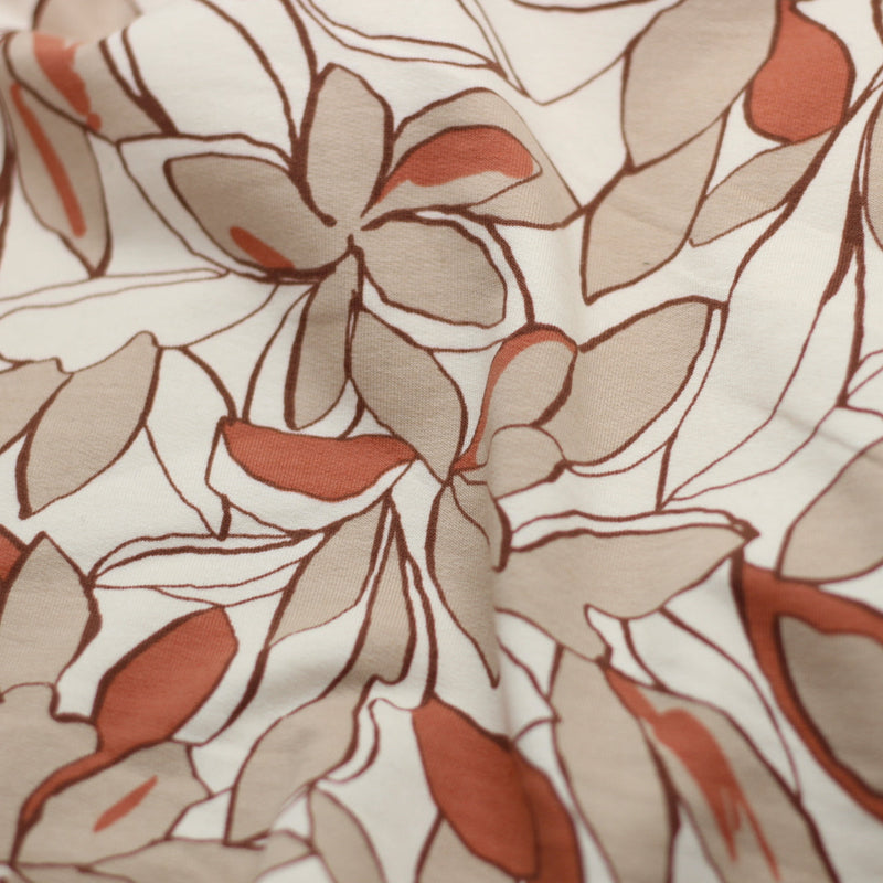 Tissu French Terry - Big flowers - Ecru - Poppy Designed for You (Vendu x10cm) Tissus POPPY Designed For You | Gaspard et Léonie Tissus en ligne et Mercerie à Toulouse
