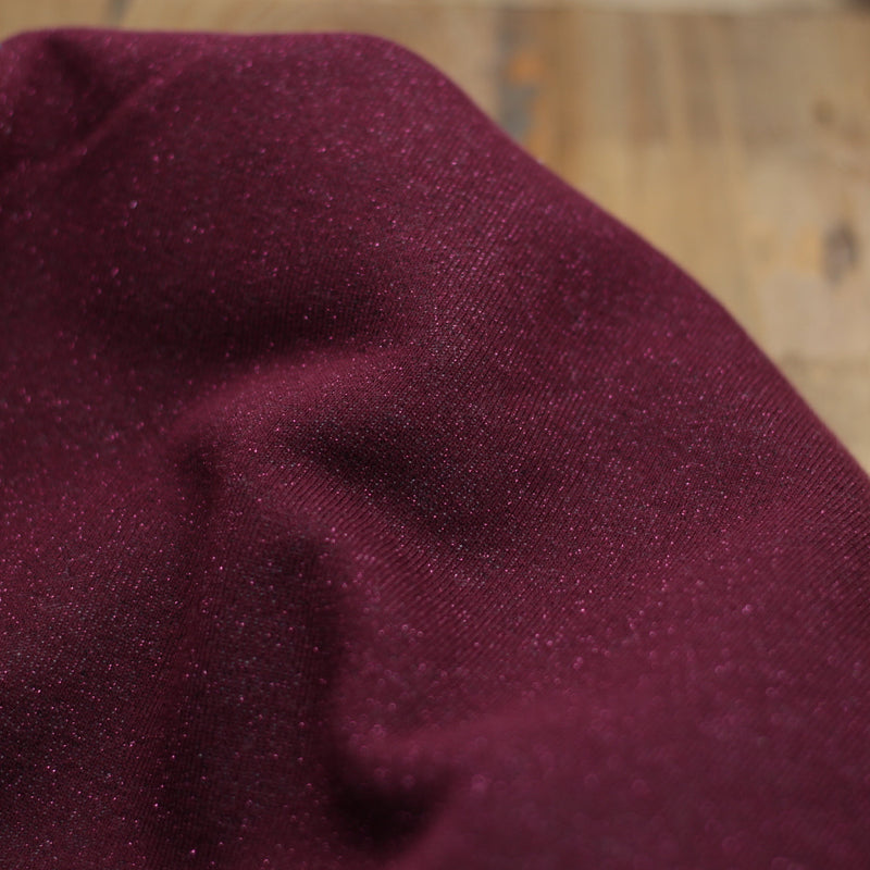 Tissu French Terry Glitter Bordeaux Lie de vin (Vendu x10cm) Tissus Sélection Gaspard & Léonie | Gaspard et Léonie Tissus en ligne et Mercerie à Toulouse