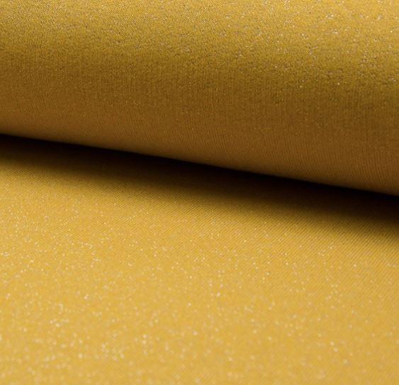 Tissu French Terry Glitter Ocre (Vendu x10cm) - L'atelier de Gaspard et Léonie