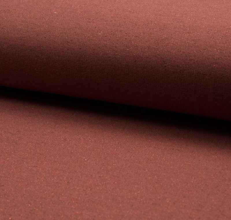 Tissu French Terry Glitter Terracotta (Vendu x10cm) - L'atelier de Gaspard et Léonie