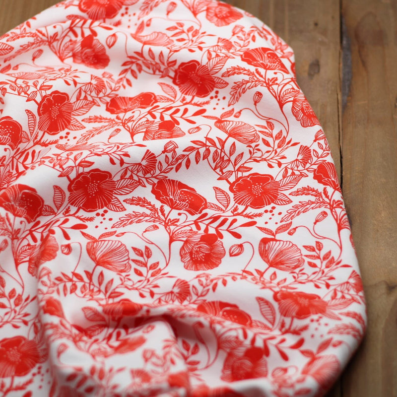 Tissu French-Terry - SUMMER SWEAT POPPIES - Blanc (Vendu x10cm) Tissus katia Fabrics | Gaspard et Léonie Tissus en ligne et Mercerie à Toulouse