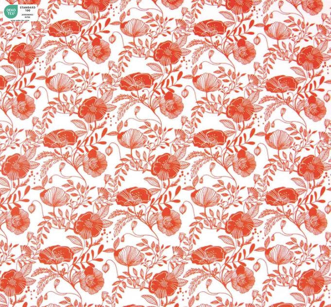 Tissu French-Terry - SUMMER SWEAT POPPIES - Blanc (Vendu x10cm) Tissus katia Fabrics | Gaspard et Léonie Tissus en ligne et Mercerie à Toulouse