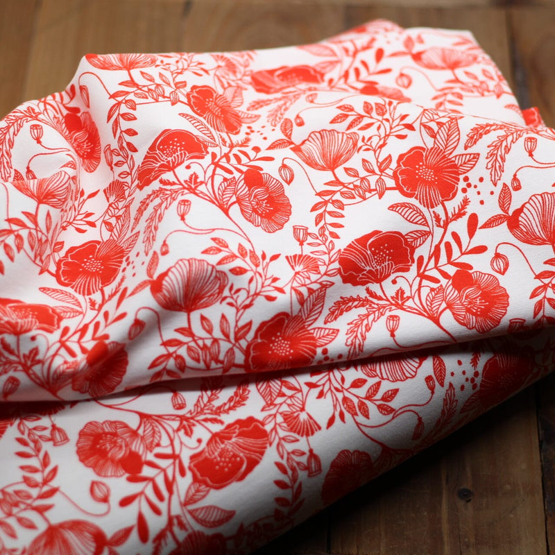 Tissu French-Terry - SUMMER SWEAT POPPIES - Blanc (Vendu x10cm) Tissus katia Fabrics | Gaspard et Léonie Tissus en ligne et Mercerie à Toulouse
