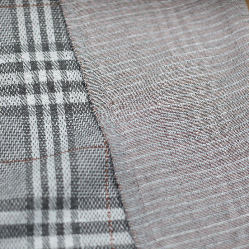 Tissu Jacquard TARTAN Gris - Lurex argent - Gris (Vendu x10cm) Tissus Sélection Gaspard & Léonie | Gaspard et Léonie Tissus Mercerie Toulouse