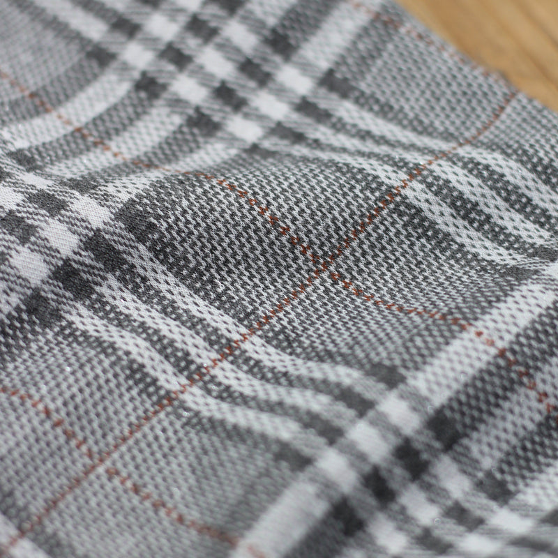 Tissu Jacquard TARTAN Gris - Lurex argent - Gris (Vendu x10cm) Tissus Sélection Gaspard & Léonie | Gaspard et Léonie Tissus Mercerie Toulouse