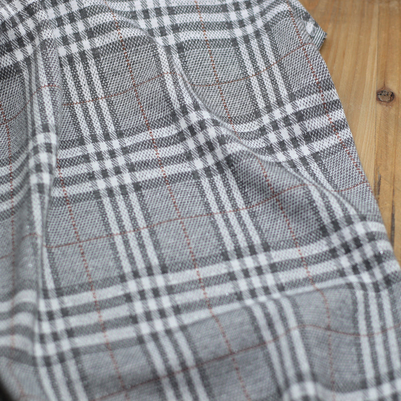 Tissu Jacquard TARTAN Gris - Lurex argent - Gris (Vendu x10cm) Tissus Sélection Gaspard & Léonie | Gaspard et Léonie Tissus Mercerie Toulouse