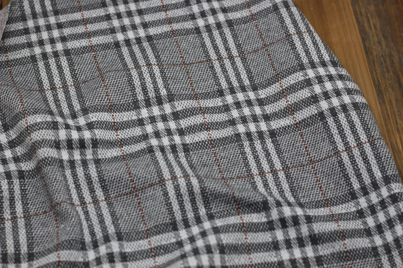 Tissu Jacquard TARTAN Gris - Lurex argent - Gris (Vendu x10cm) Tissus Sélection Gaspard & Léonie | Gaspard et Léonie Tissus Mercerie Toulouse