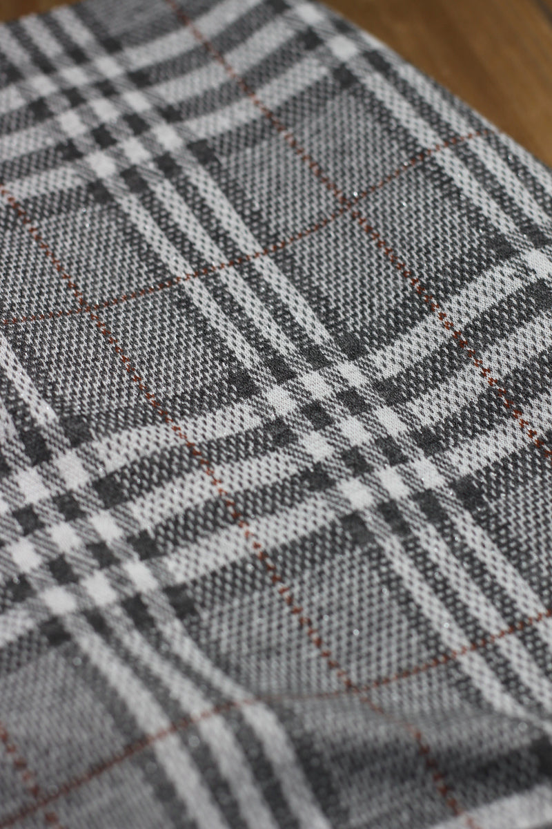 Tissu Jacquard TARTAN Gris - Lurex argent - Gris (Vendu x10cm) Tissus Sélection Gaspard & Léonie | Gaspard et Léonie Tissus Mercerie Toulouse