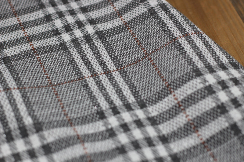 Tissu Jacquard TARTAN Gris - Lurex argent - Gris (Vendu x10cm) Tissus Sélection Gaspard & Léonie | Gaspard et Léonie Tissus Mercerie Toulouse