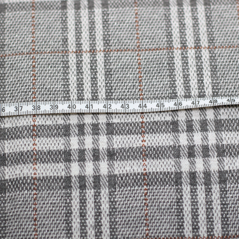 Tissu Jacquard TARTAN Gris - Lurex argent - Gris (Vendu x10cm) Tissus Sélection Gaspard & Léonie | Gaspard et Léonie Tissus Mercerie Toulouse