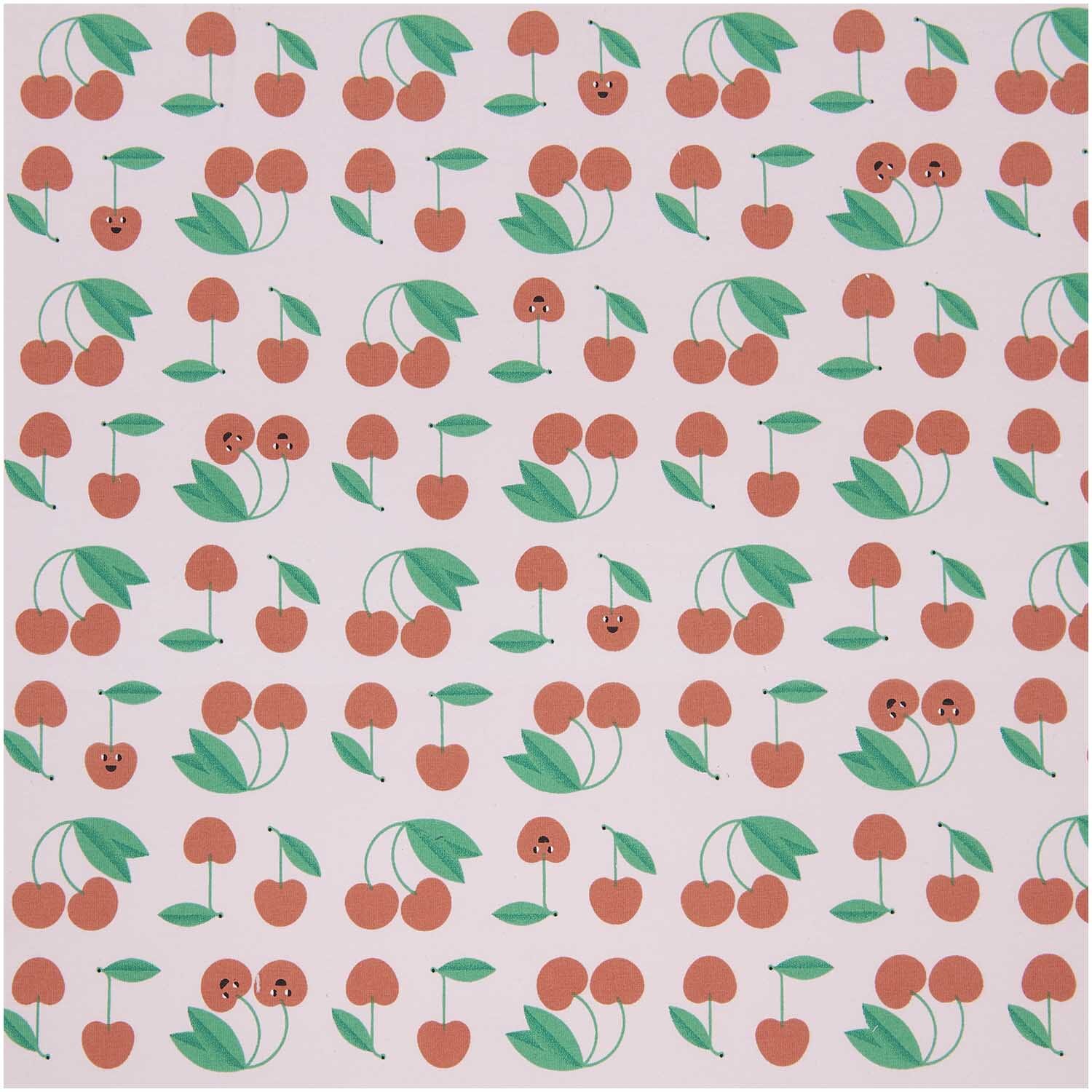 Tissu Jersey de coton - Cerises - Rose RICO DESIGN (Vendu x10cm) Tissus Rico Design | Gaspard et Léonie Tissus en ligne et Mercerie à Toulouse