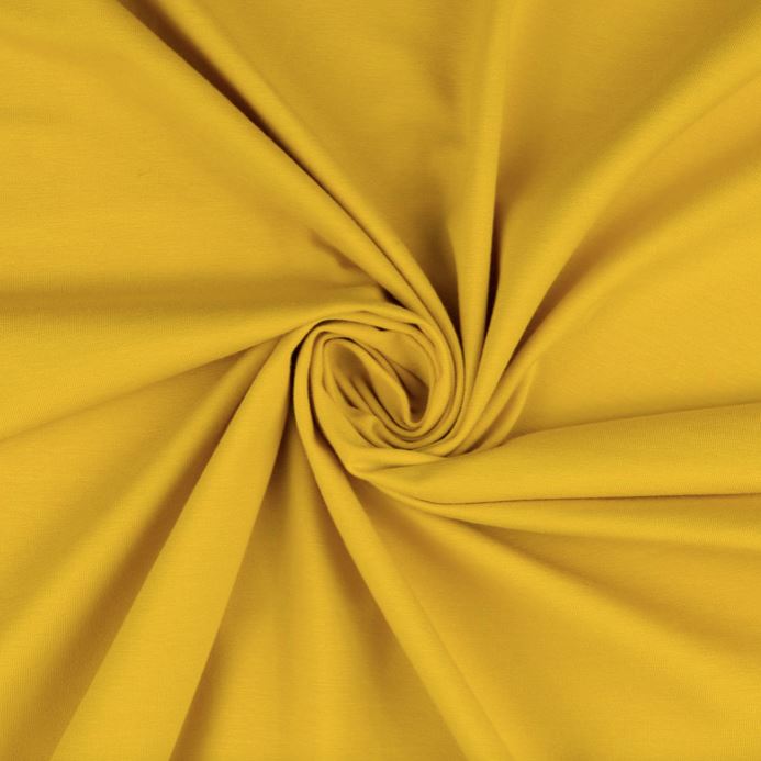 Tissu Jersey de coton uni BIO - Jaune curry (Vendu x10cm) Tissus L'atelier de Gaspard et Léonie | Gaspard et Léonie Tissus en ligne et Mercerie à Toulouse