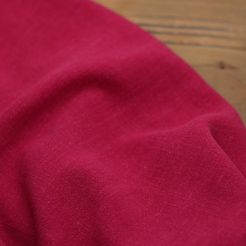 Tissu Lin Viscose Uni - Framboise (Vendu x10cm) Tissus Sélection Gaspard & Léonie | Gaspard et Léonie Tissus en ligne et Mercerie à Toulouse