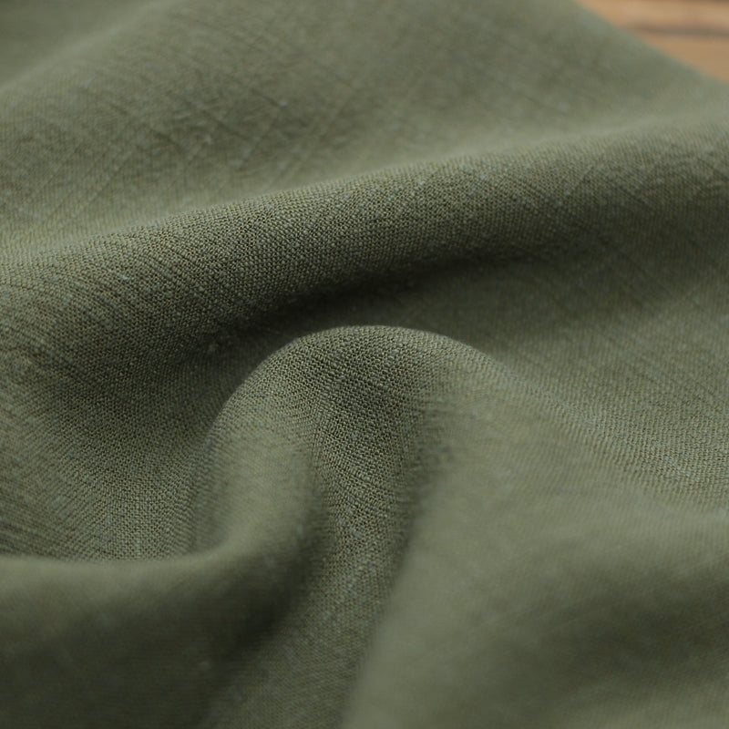 Tissu Lin viscose Uni - Kaki (Vendu x10cm) Tissus Sélection Gaspard & Léonie | Gaspard et Léonie Tissus en ligne et Mercerie à Toulouse