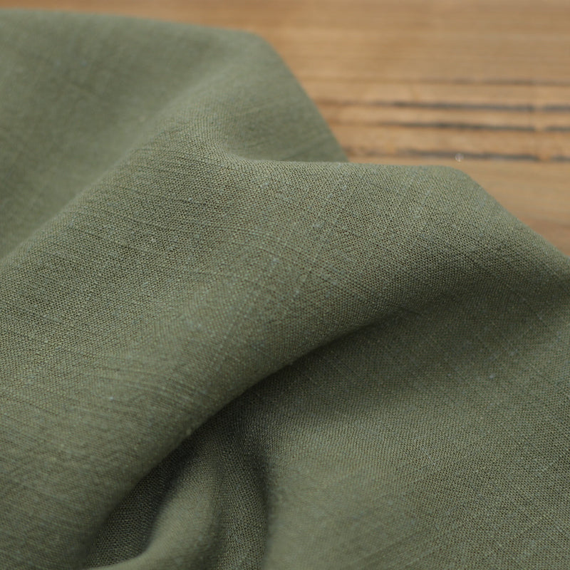 Tissu Lin viscose Uni - Kaki (Vendu x10cm) Tissus Sélection Gaspard & Léonie | Gaspard et Léonie Tissus en ligne et Mercerie à Toulouse