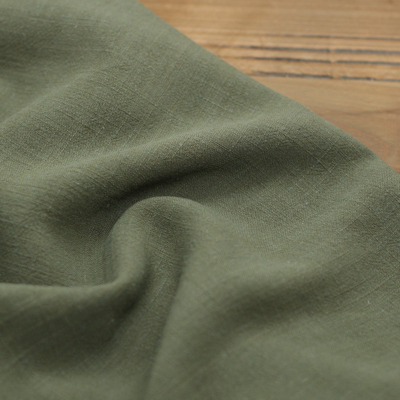 Tissu Lin viscose Uni - Kaki (Vendu x10cm) Tissus Sélection Gaspard & Léonie | Gaspard et Léonie Tissus en ligne et Mercerie à Toulouse