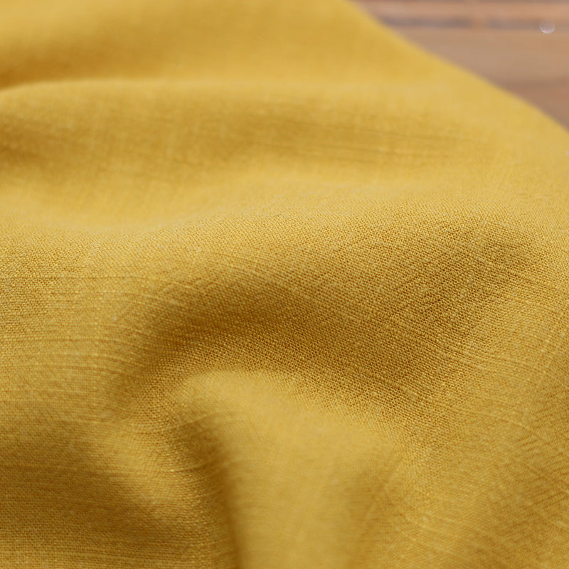 Tissu Lin Viscose Uni - Moutarde (Vendu x10cm) Tissus Sélection Gaspard & Léonie | Gaspard et Léonie Tissus en ligne et Mercerie à Toulouse