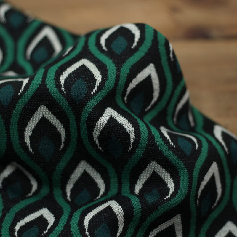 Tissu Maille Jacquard - PLUM - Vert (Vendu x10cm) Tissus ALBSTOFFE | Gaspard et Léonie Tissus en ligne et Mercerie à Toulouse