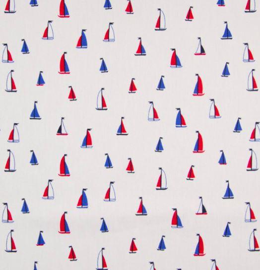 Tissu Popeline coton Bateaux (Vendu x10cm) - L'atelier de Gaspard et Léonie