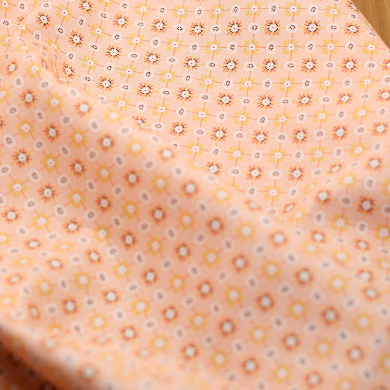 Tissu Popeline Coton - Happiness - Emma Saumon (Vendu x10cm) Tissus Sélection Gaspard & Léonie | Gaspard et Léonie Tissus Mercerie Toulouse