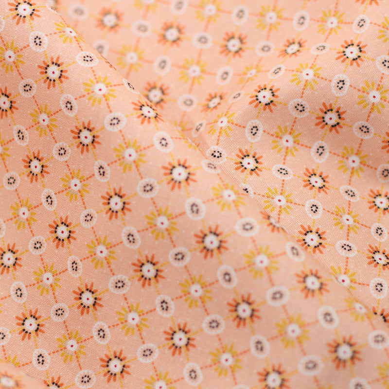 Tissu Popeline Coton - Happiness - Emma Saumon (Vendu x10cm) Tissus Sélection Gaspard & Léonie | Gaspard et Léonie Tissus Mercerie Toulouse