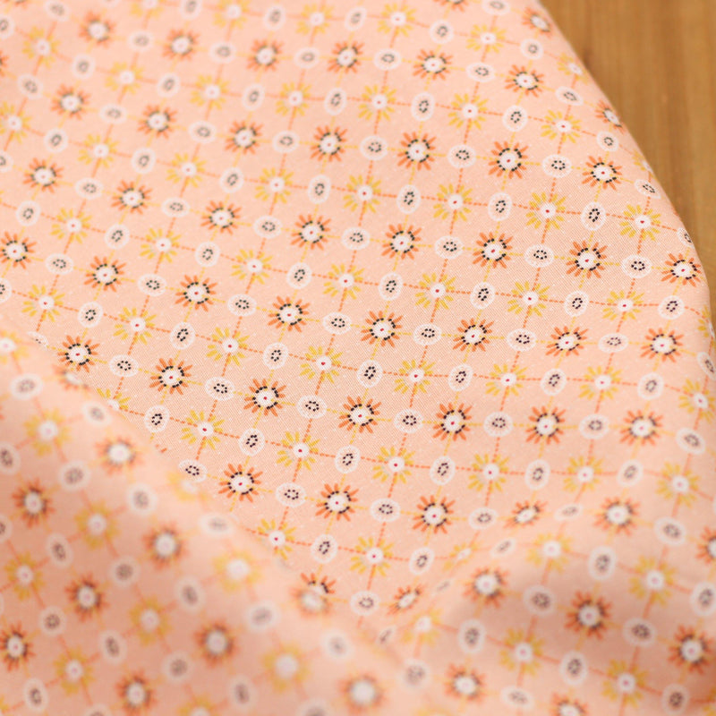 Tissu Popeline Coton - Happiness - Emma Saumon (Vendu x10cm) Tissus Sélection Gaspard & Léonie | Gaspard et Léonie Tissus Mercerie Toulouse