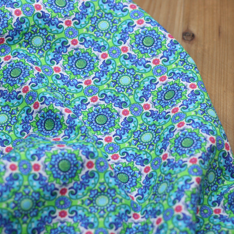 Tissu Popeline Coton - Happiness - Purdey Bleu (Vendu x10cm) Tissus Sélection Gaspard & Léonie | Gaspard et Léonie Tissus Mercerie Toulouse