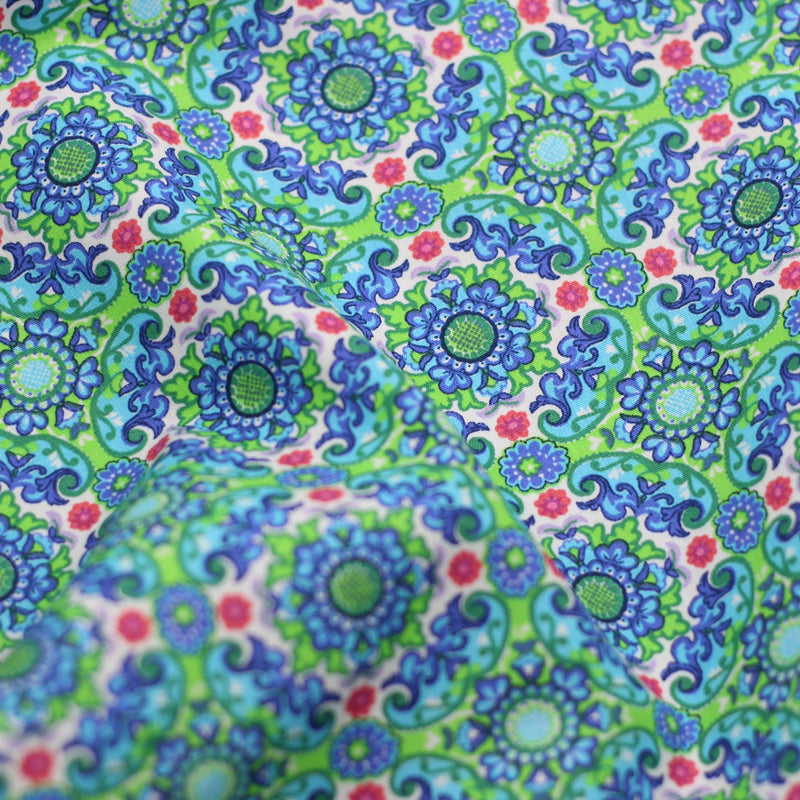 Tissu Popeline Coton - Happiness - Purdey Bleu (Vendu x10cm) Tissus Sélection Gaspard & Léonie | Gaspard et Léonie Tissus Mercerie Toulouse
