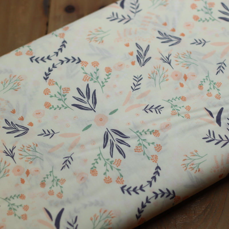 Tissu Popeline de Coton - Birth Flowers - Ecru (Vendu x10cm) Tissus katia Fabrics | Gaspard et Léonie Tissus en ligne et Mercerie à Toulouse