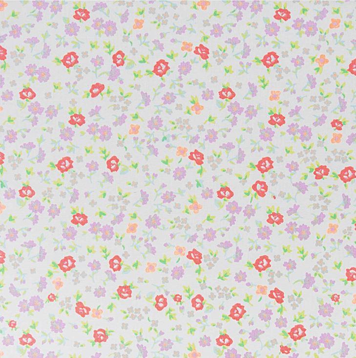 Tissu Popeline de coton - Fleurie (Vendu x10cm) Tissus Rico Design | Gaspard et Léonie Tissus Mercerie Toulouse