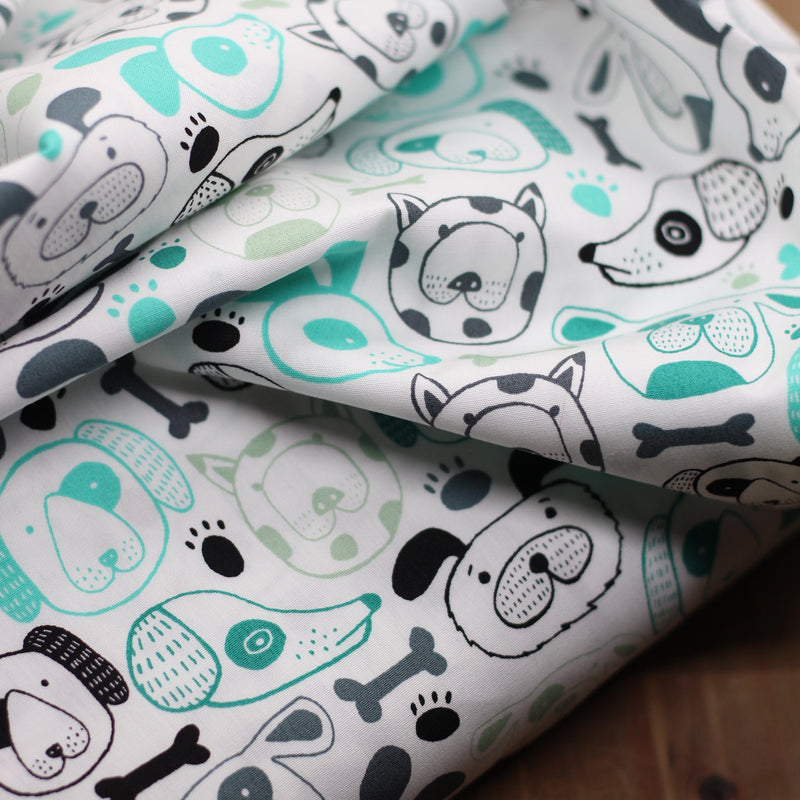 Tissu popeline de Coton - OH WOOF - Vert (Vendu x10cm) Tissus ART GALLERY Fabrics | Gaspard et Léonie Tissus Mercerie Toulouse