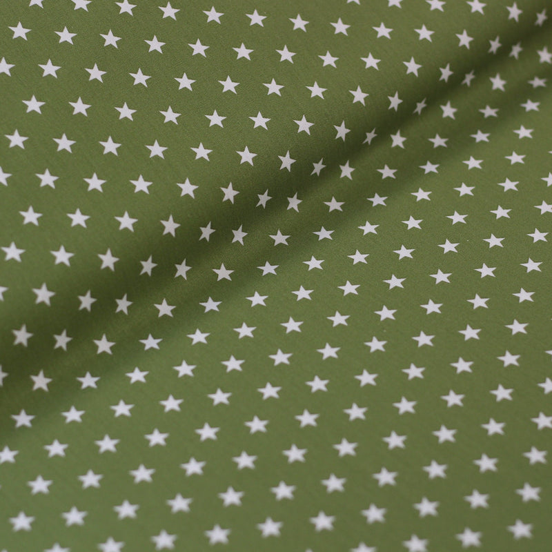 Tissu Popeline de coton Petites Etoiles Vertes (Vendu x10cm) Tissus POPPY Design For You | Gaspard et Léonie Tissus Mercerie Toulouse