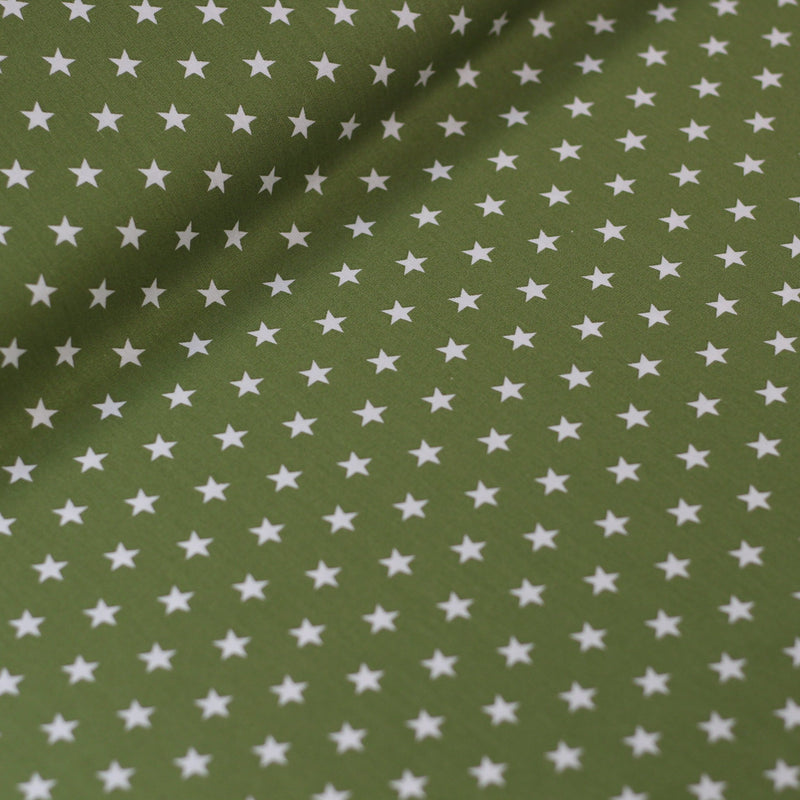 Tissu Popeline de coton Petites Etoiles Vertes (Vendu x10cm) Tissus POPPY Design For You | Gaspard et Léonie Tissus Mercerie Toulouse