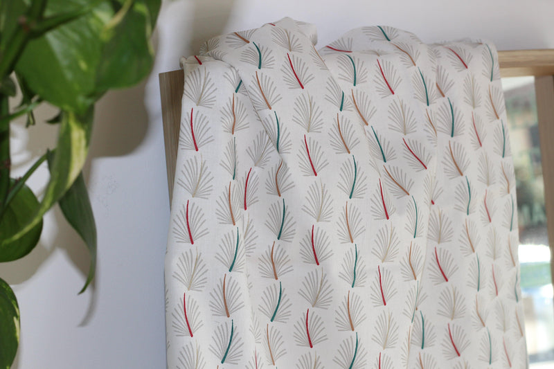 Tissu popeline de coton - Sazza Blanc (vendu x10cm) - L'atelier de Gaspard et Léonie