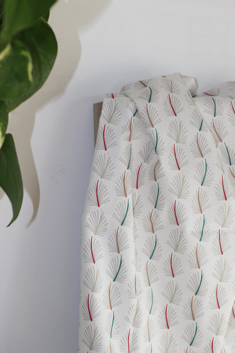 Tissu popeline de coton - Sazza Blanc (vendu x10cm) - L'atelier de Gaspard et Léonie