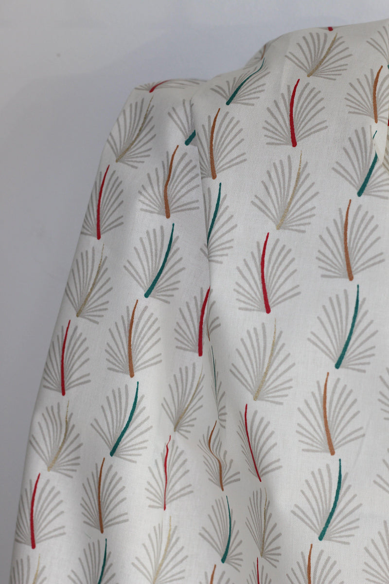 Tissu popeline de coton - Sazza Blanc (vendu x10cm) - L'atelier de Gaspard et Léonie