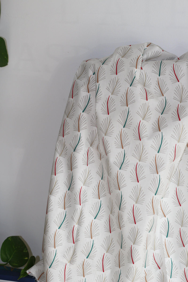 Tissu popeline de coton - Sazza Blanc (vendu x10cm) - L'atelier de Gaspard et Léonie
