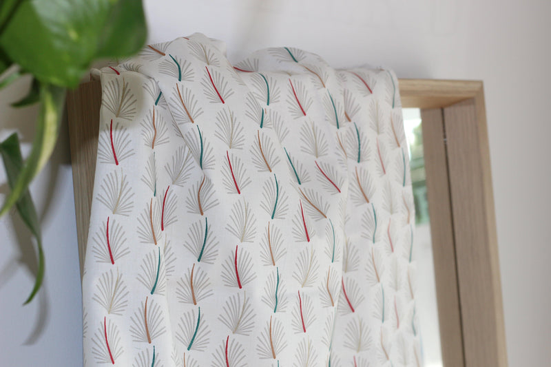 Tissu popeline de coton - Sazza Blanc (vendu x10cm) - L'atelier de Gaspard et Léonie