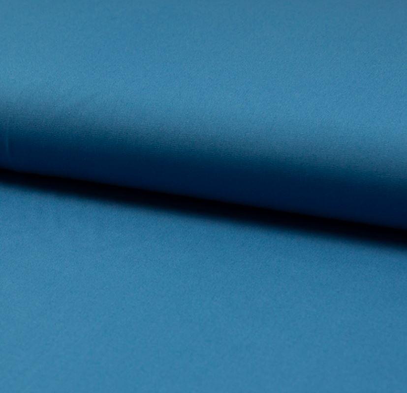Tissu popeline de coton uni bleu Jean (Vendu x10cm) - L'atelier de Gaspard et Léonie