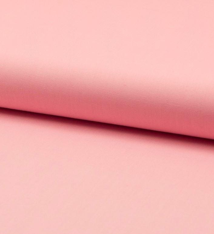 Tissu popeline de coton uni rose (Vendu x10cm) - L'atelier de Gaspard et Léonie