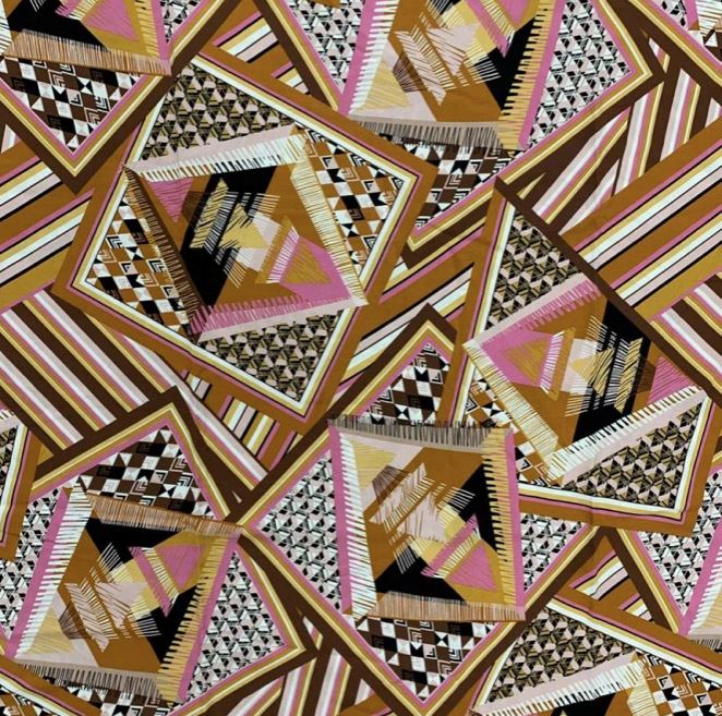 Tissu Popeline de viscose - RETRO GRAPHIC - Rose (Vendu x10cm) Tissus Sélection Gaspard & Léonie | Gaspard et Léonie Tissus en ligne et Mercerie à Toulouse