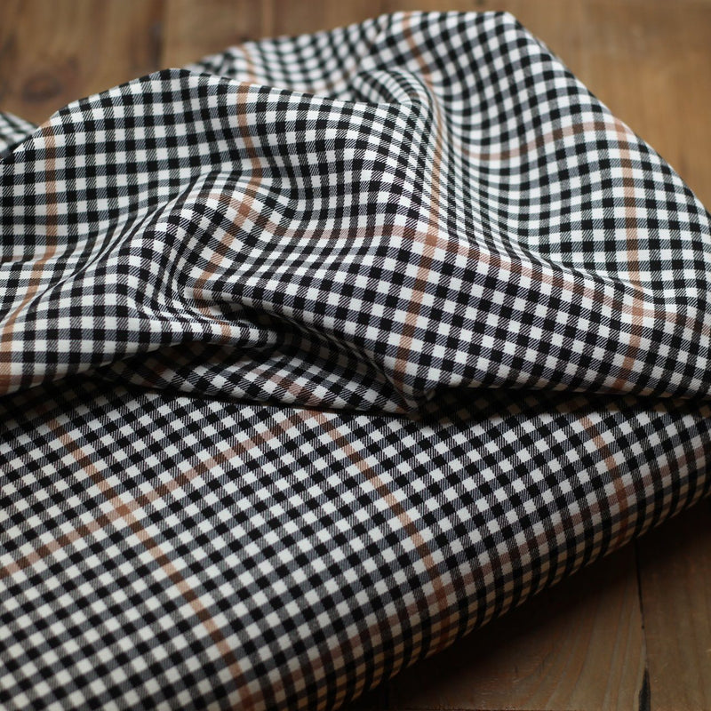 Tissu TARTAN Stretch - Crème et Noir (Vendu x10cm) Tissus Sélection Gaspard & Léonie | Gaspard et Léonie Tissus Mercerie Toulouse