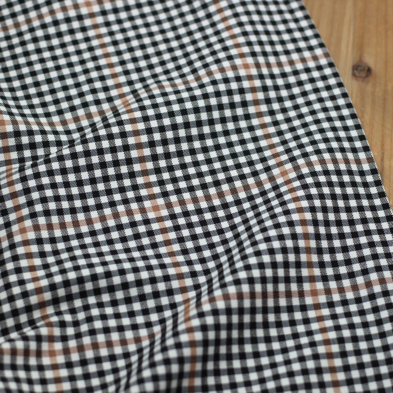 Tissu TARTAN Stretch - Crème et Noir (Vendu x10cm) Tissus Sélection Gaspard & Léonie | Gaspard et Léonie Tissus Mercerie Toulouse