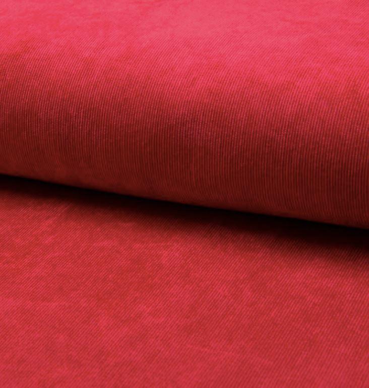 Tissu Velours milleraies Rouge (vendu x10cm) - L'atelier de Gaspard et Léonie