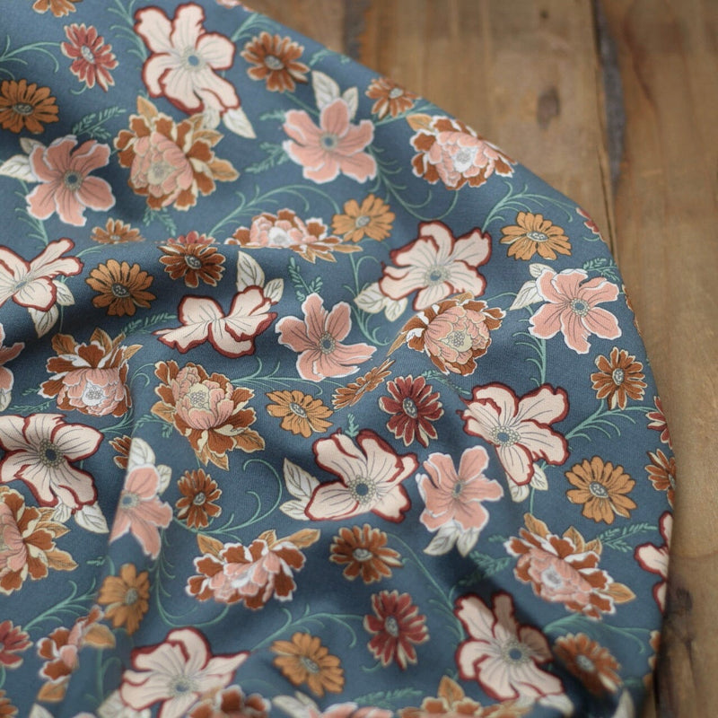 Tissu Viscose Fleurie Stretch - ABBY - Gris bleuté (Vendu x10cm) Tissus Sélection Gaspard & Léonie | Gaspard et Léonie Tissus en ligne et Mercerie à Toulouse