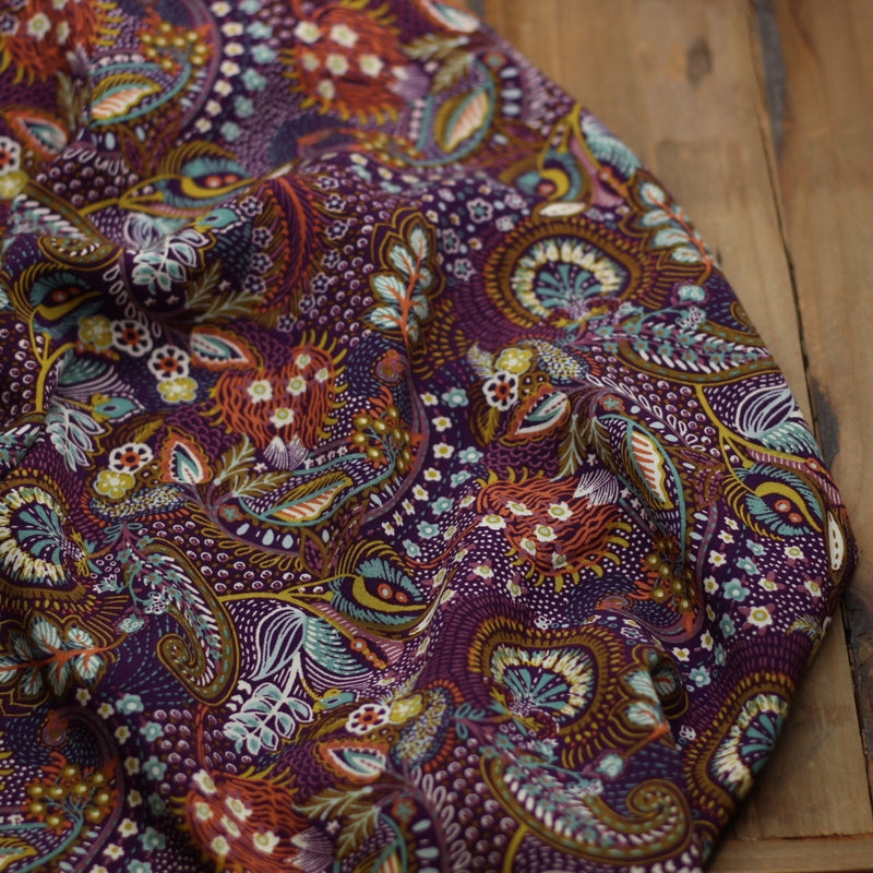 Tissu viscose - NEELA - Violet (Vendu x10cm) Tissus Sélection Gaspard & Léonie | Gaspard et Léonie Tissus en ligne et Mercerie à Toulouse