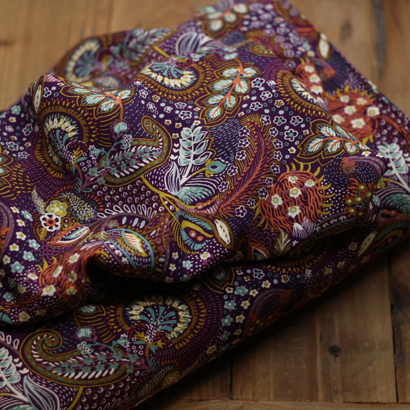 Tissu viscose - NEELA - Violet (Vendu x10cm) Tissus Sélection Gaspard & Léonie | Gaspard et Léonie Tissus en ligne et Mercerie à Toulouse
