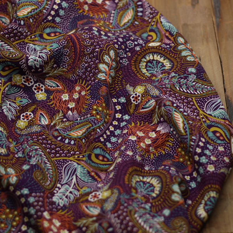 Tissu viscose - NEELA - Violet (Vendu x10cm) Tissus Sélection Gaspard & Léonie | Gaspard et Léonie Tissus en ligne et Mercerie à Toulouse