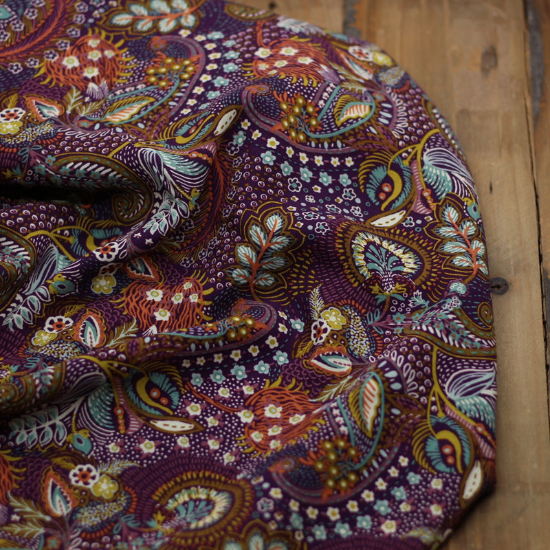 Tissu viscose - NEELA - Violet (Vendu x10cm) Tissus Sélection Gaspard & Léonie | Gaspard et Léonie Tissus en ligne et Mercerie à Toulouse